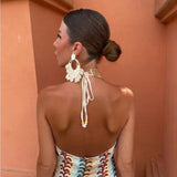 Sommerfeld | Maxikleid mit Halterneck und geometrischem Muster