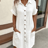 Luz™ - Bequemes Hemdkleid mit Knöpfen