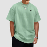 Unifarbenes, strukturiertes, schnelltrocknendes T-Shirt für Männer