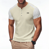 Herren Henley-T-Shirt mit Kontrastfarben