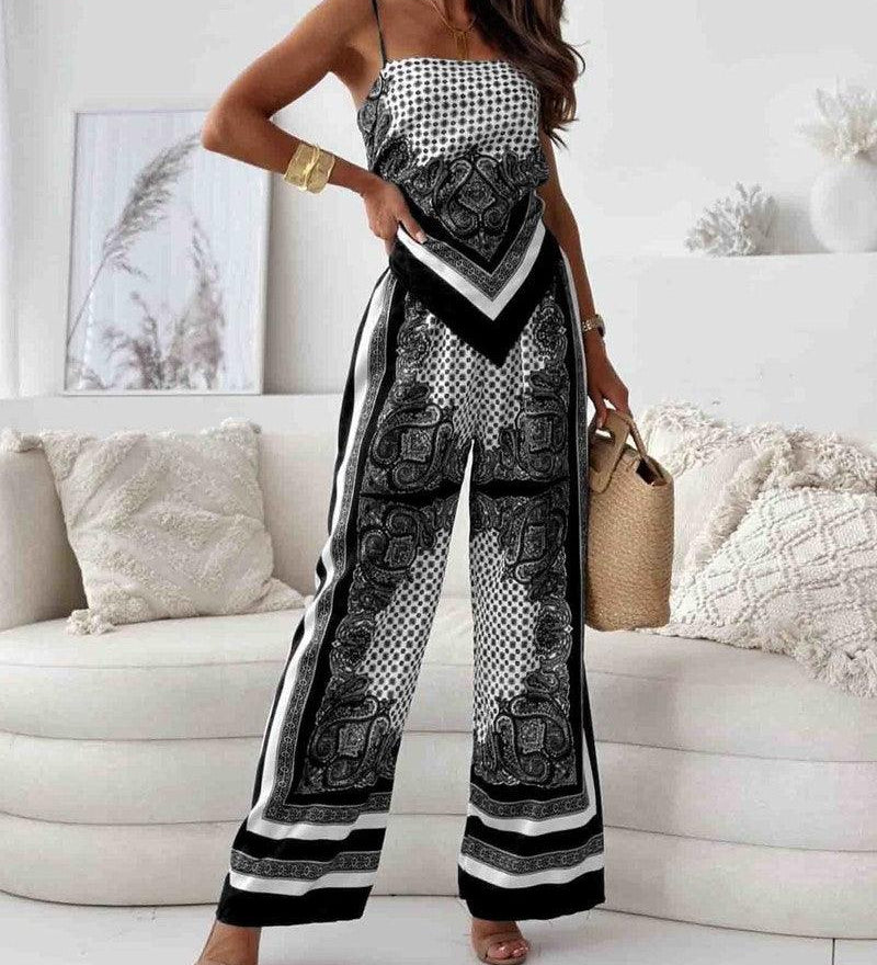 Helen | Urlaubstaugliches, stilvolles Schnür-Weste und Hose Zwei-Teile-Set Kleid