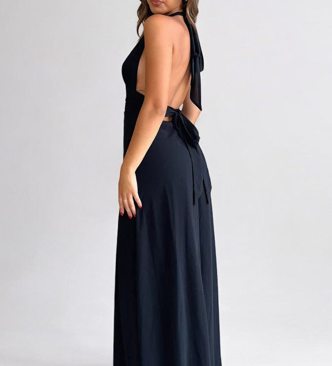 Sommerfeld | Stilvolles Neckholder-Maxikleid mit Hohem Schlitz