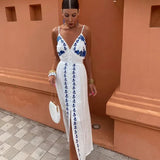 Sommerfeld | Maxikleid mit floralen Stickereien