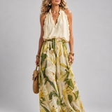 Yvonne | Blumenmuster-Zweiteiliges Set