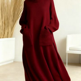 Glenda™ - Damen Oversize Strickkleid Rollkragen