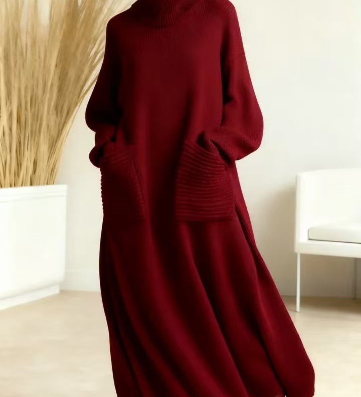 Glenda™ - Damen Oversize Strickkleid Rollkragen