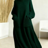 Glenda™ - Damen Oversize Strickkleid Rollkragen