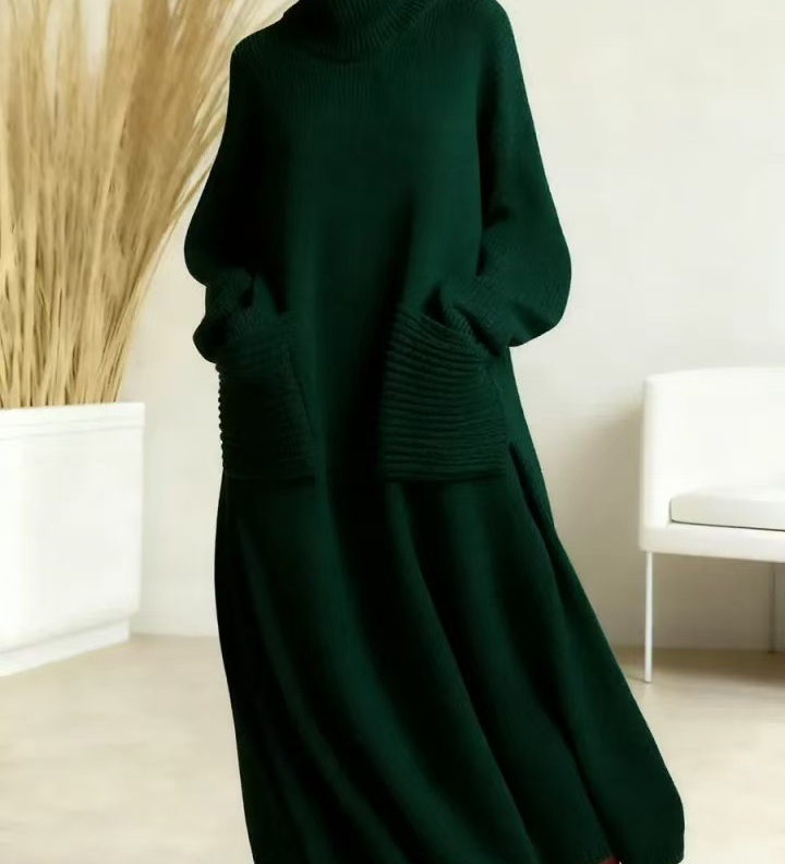 Glenda™ - Damen Oversize Strickkleid Rollkragen