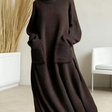 Glenda™ - Damen Oversize Strickkleid Rollkragen
