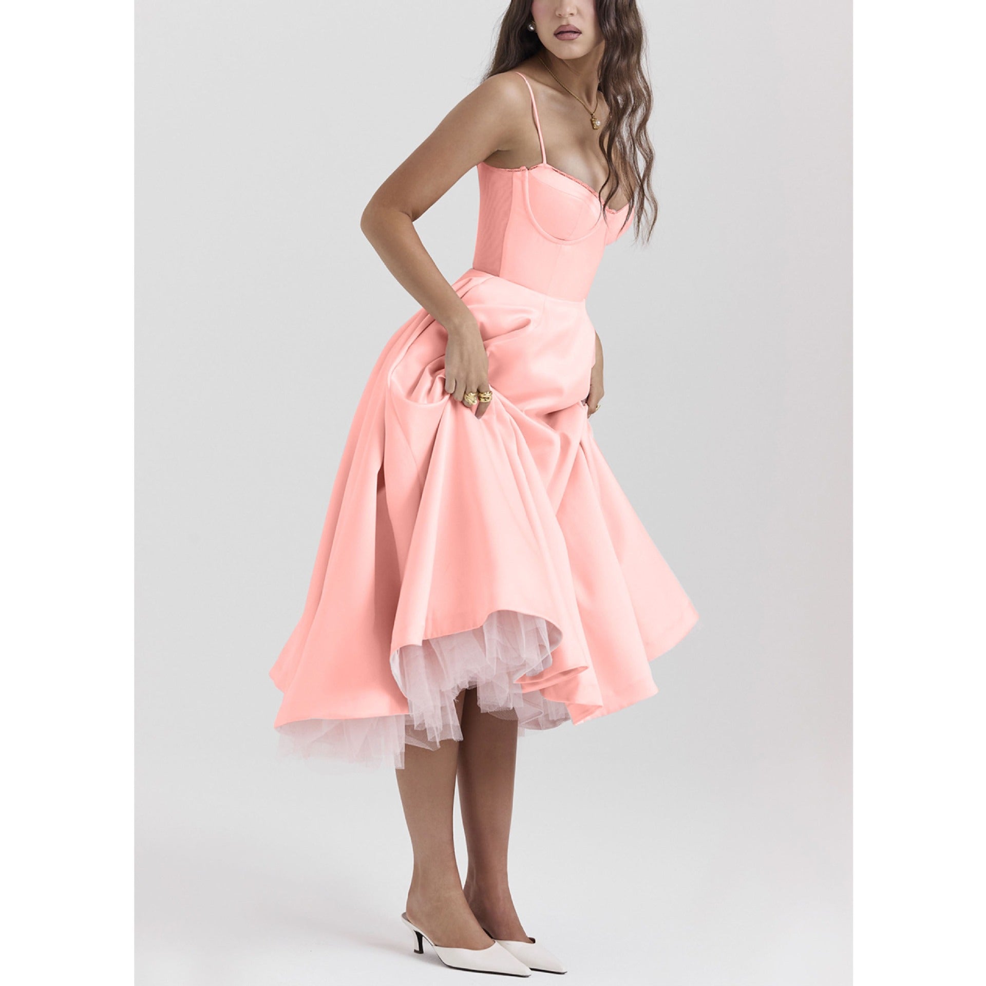 YLIANA | Romantisches Sommer Midi Kleid