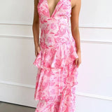 LISA | Florales Volant Maxi Kleid