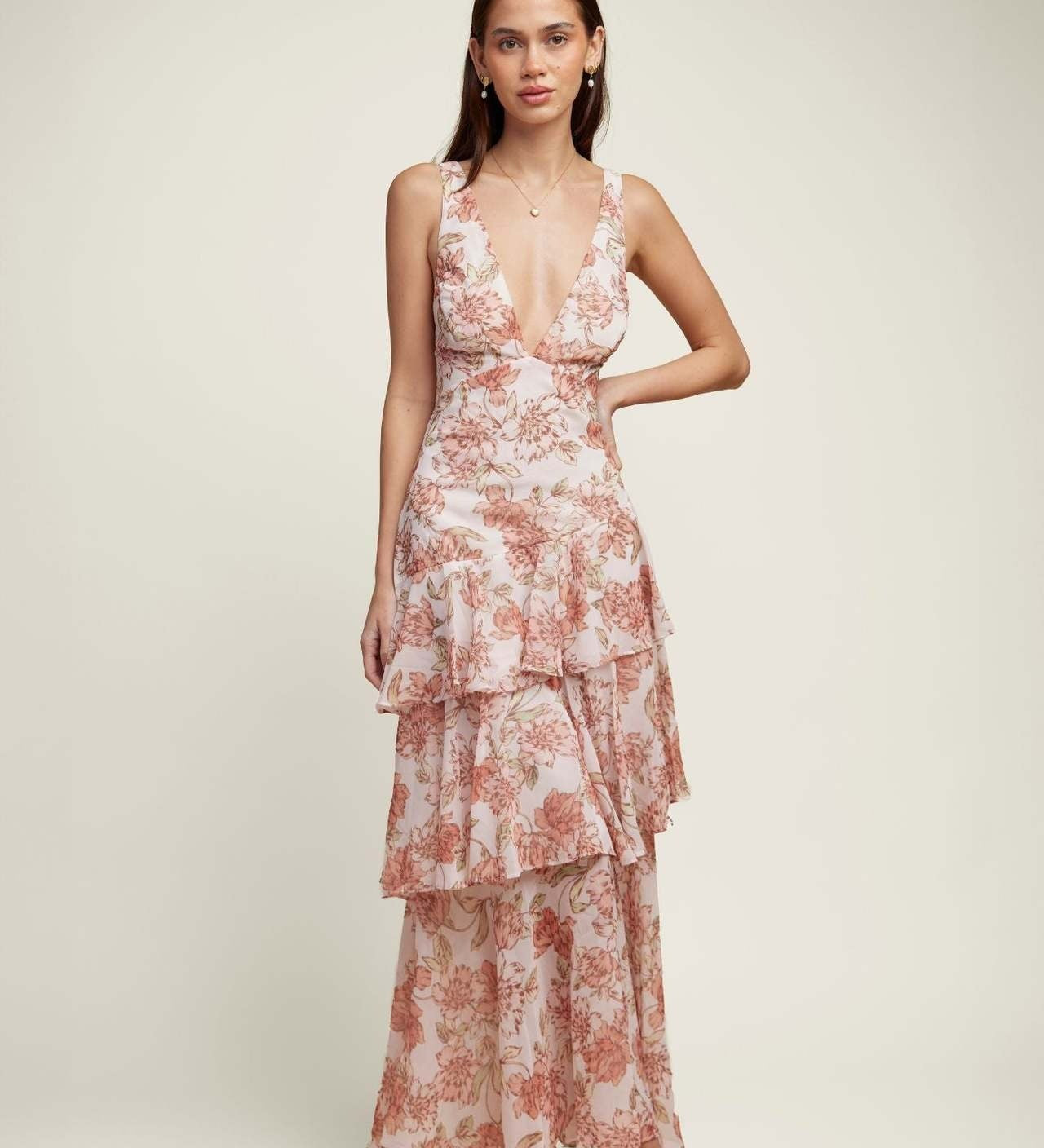 Sommerfeld | Florales Volant Maxi Kleid