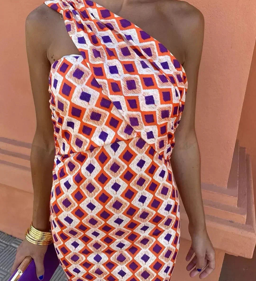 Sommerfeld | Maxikleid mit asymmetrischer Schulter
