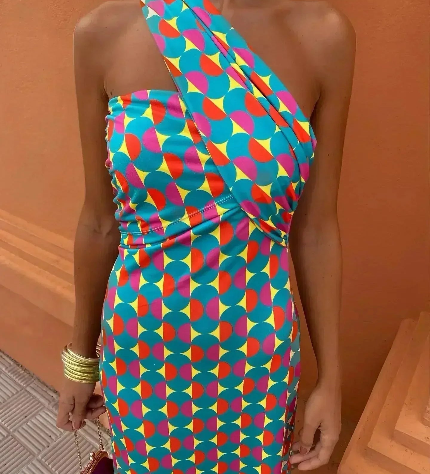 Sommerfeld | Elegantes Midikleid mit asymmetrischer Schulter