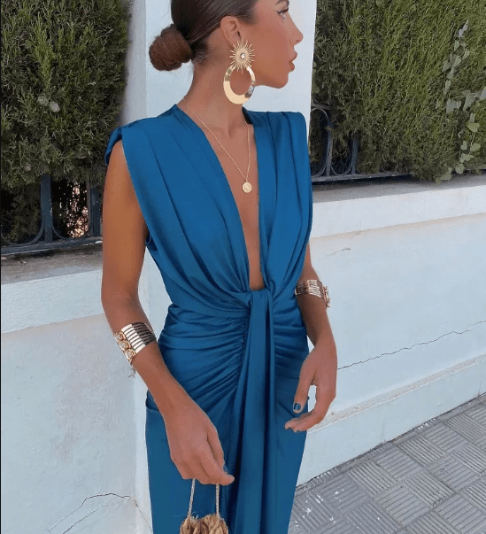 Sommerfeld | Elegantes Abendkleid mit tiefem V-Ausschnitt