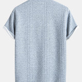 Kurzärmeliges geometrisches Jacquard-T-Shirt mit abgerundetem Saum & Shorts