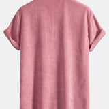Kurzärmeliges Corduroy Kubanisches Hemd & Shorts