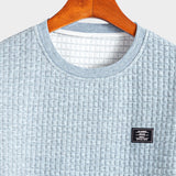 Kurzärmeliges Waffel-T-Shirt mit abgerundetem Saum & Shorts