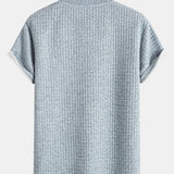 Kurzärmeliges Waffel-T-Shirt mit abgerundetem Saum & Shorts