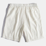 Geometrisches Jacquard-Kubanisches Hemd mit Ösen & strukturierte Shorts mit Futter