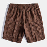 Geometrisches Jacquard-Kubanisches Hemd mit Ösen & strukturierte Shorts mit Futter