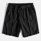 Geometrisches Jacquard-Kubanisches Hemd mit Ösen & strukturierte Shorts mit Futter