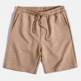 Textur Jacquard Hemd & Shorts mit Knopfleiste
