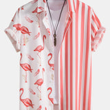 Hemd mit Flamingo-Streifen-Panel und Shorts zum Schwimmen