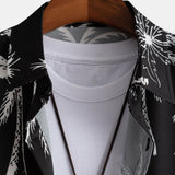 Palm Tree Print Hemd mit Knöpfen & Badeshorts