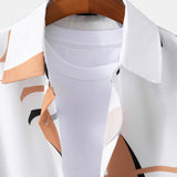 Abstraktes Druck Hemd mit Knöpfen #Zufälliges Musterdesign# & Swim Shorts