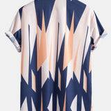 Geometrie Print Hemd mit Knöpfen & Badeshorts