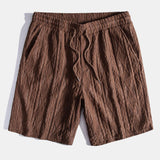 Geometrisches Jacquard-Kubanisches Hemd mit Ösen & strukturierte Shorts mit Futter