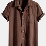 Kurzärmeliges Corduroy Kubanisches Hemd & Shorts