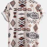 Aztekischer Geometrischer Druck Hemd & Swim Shorts