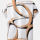 Abstraktes Druck Hemd mit Knöpfen #Zufälliges Musterdesign# & Swim Shorts