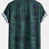 Aztekischer Geometrischer Druck Hemd & Swim Shorts