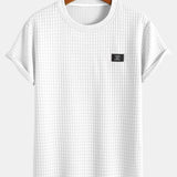 Kurzärmeliges Waffel-T-Shirt mit abgerundetem Saum & Shorts