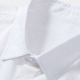 Leinenoptik Baumwollhemd mit Knopfleiste & gestreifte Swim Shorts mit Print