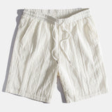 Geometrisches Jacquard-Kubanisches Hemd mit Ösen & strukturierte Shorts mit Futter