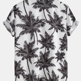 Palm Tree Print Hemd mit Knöpfen & Badeshorts