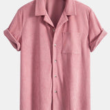 Kurzärmeliges Corduroy Kubanisches Hemd & Shorts