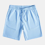 Muscle Fit Geripptes Stehkragen Hemd & Shorts
