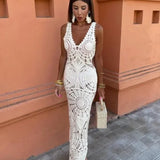 Sommerfeld | Elegantes Maxikleid in Häkeloptik