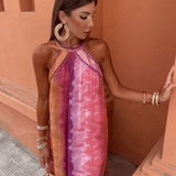 Sommerfeld | Tie-Dye Maxikleid mit amerikanischem Ausschnitt