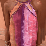 Sommerfeld | Tie-Dye Maxikleid mit amerikanischem Ausschnitt