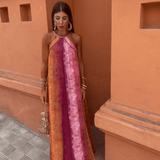 Sommerfeld | Tie-Dye Maxikleid mit amerikanischem Ausschnitt