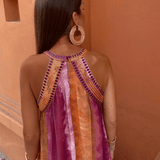 Sommerfeld | Tie-Dye Maxikleid mit amerikanischem Ausschnitt