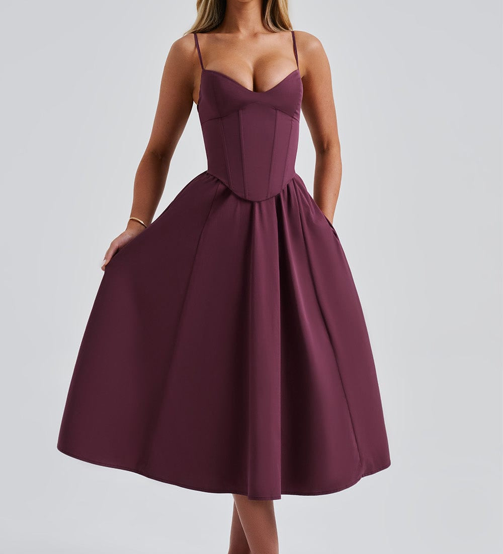 MAILEEN | Elegantes Midi Kleid im Corset Stil