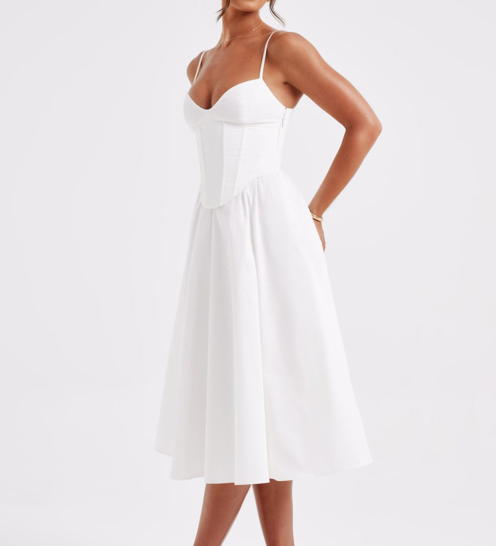 MAILEEN | Elegantes Midi Kleid im Corset Stil