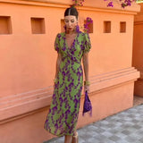 Sommerfeld | Midikleid mit Wickeldetail und floralem Muster